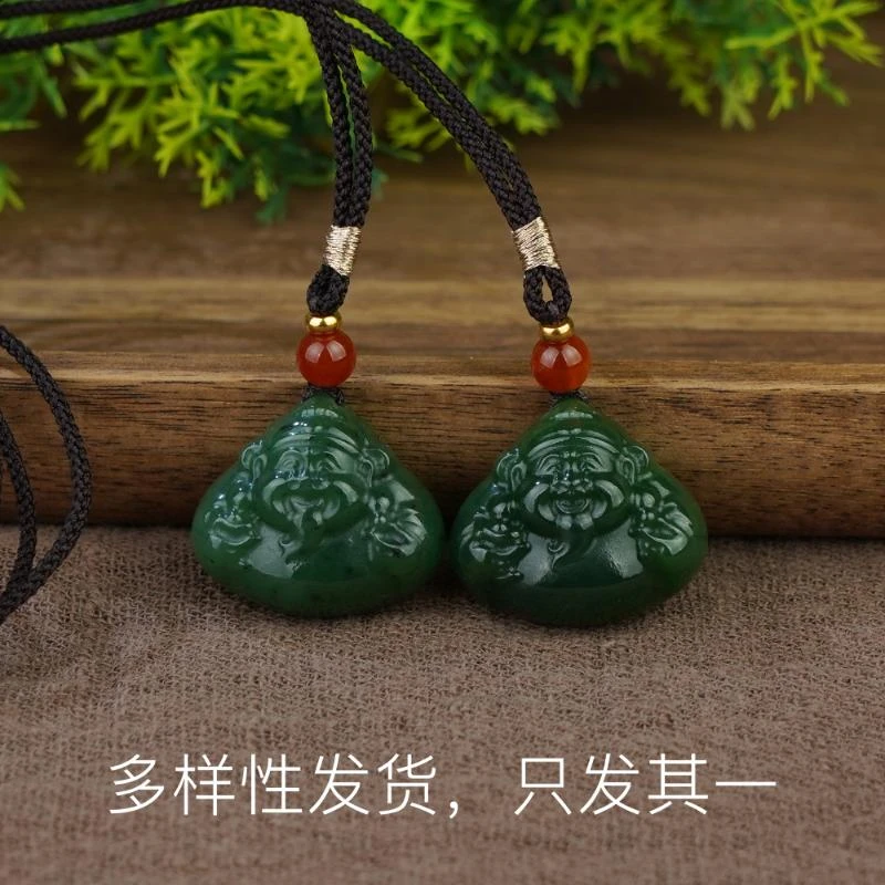新春原创钱追着你跑，日富一日碧玉财神爷吊坠（多样性发货，发一件）