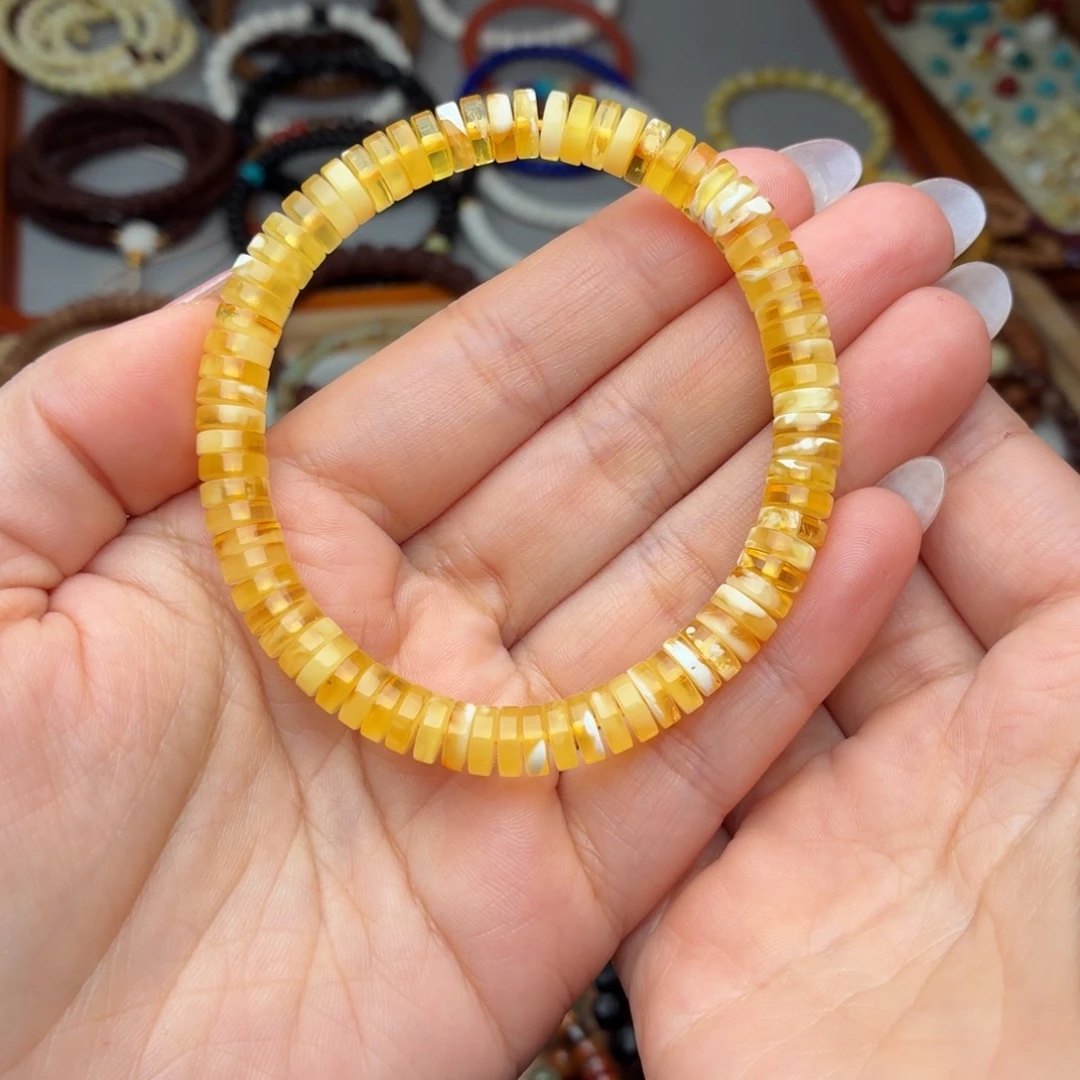 你***！蜜蜡未镶嵌手串7mm