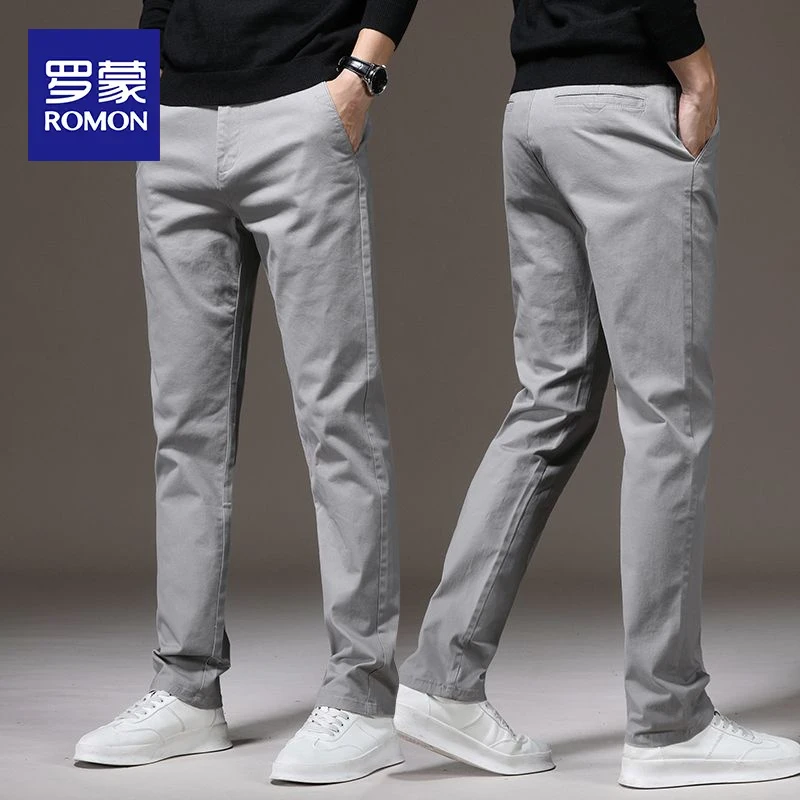 罗蒙休闲裤男士宽松直筒商务裤百搭舒适2025新款春秋西裤子男秋季
