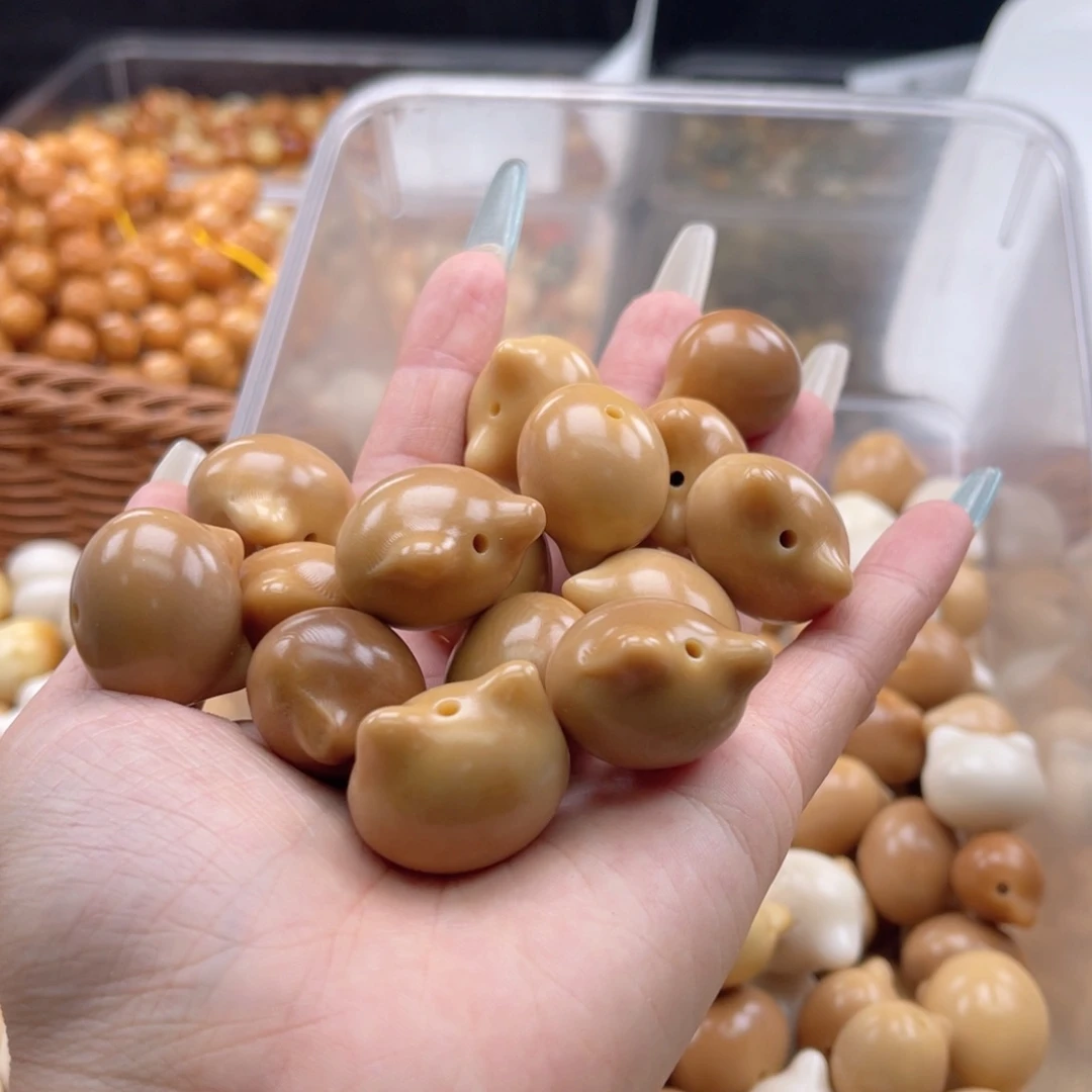 白玉菩提吊坠b瑕18-25mm/5+1颗猫头