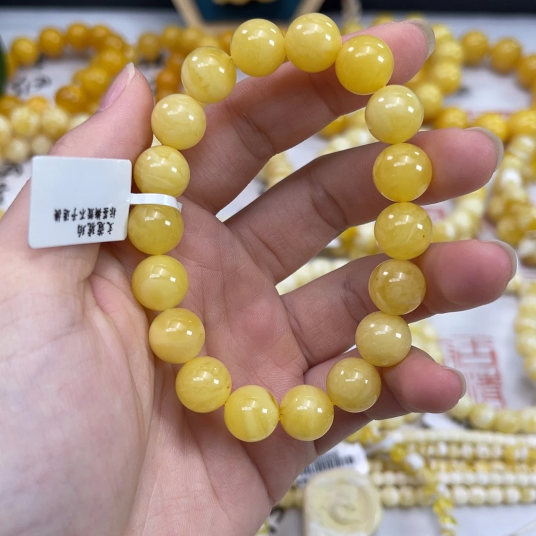 未镶嵌琥珀裸石588黄白花12.8g10m+