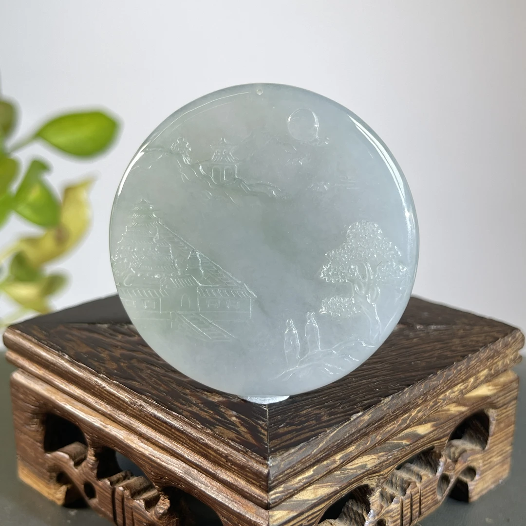 JXB08-54  天然缅甸A货翡翠  无事牌