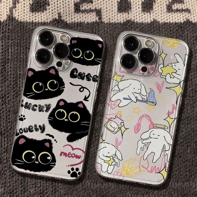 猫咪狗狗太空手机壳适用于苹果16透明iphone14保护壳1512pro