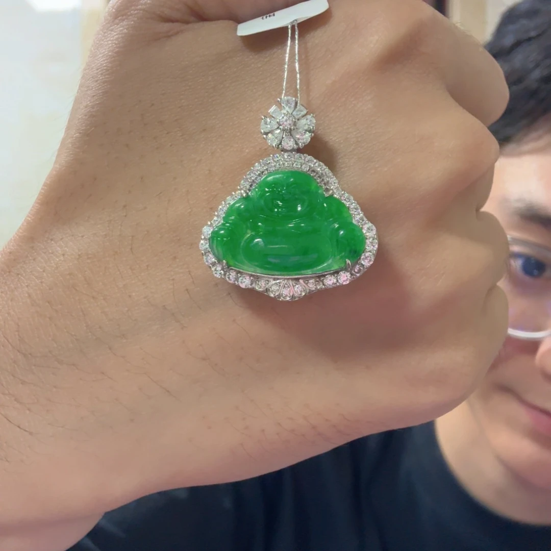 翡翠银S925镶嵌颈饰吊坠
