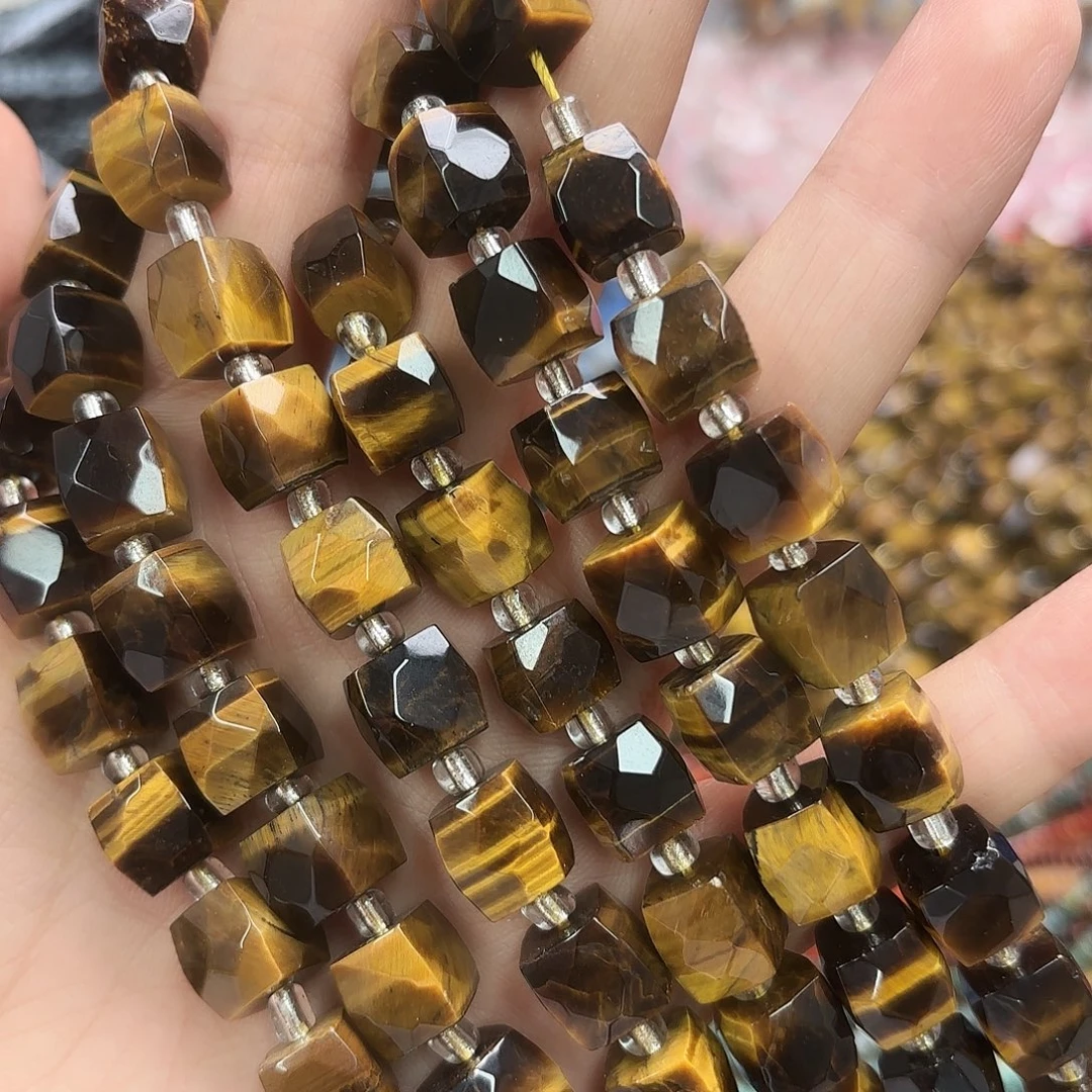 玛瑙/玉髓未镶嵌珠宝半成品10×10虎眼方切一条