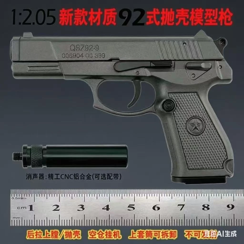 1:2.05抛壳模型复合材质抛92玩具模型不可发射