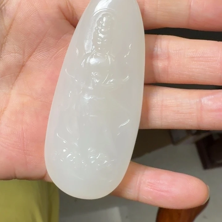 和田玉未镶嵌颈饰羊脂白玉观音