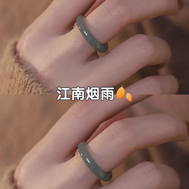 非金属树脂戒指  白茶清欢仿琉璃指环冷淡风情侣戒指潮女小众手饰