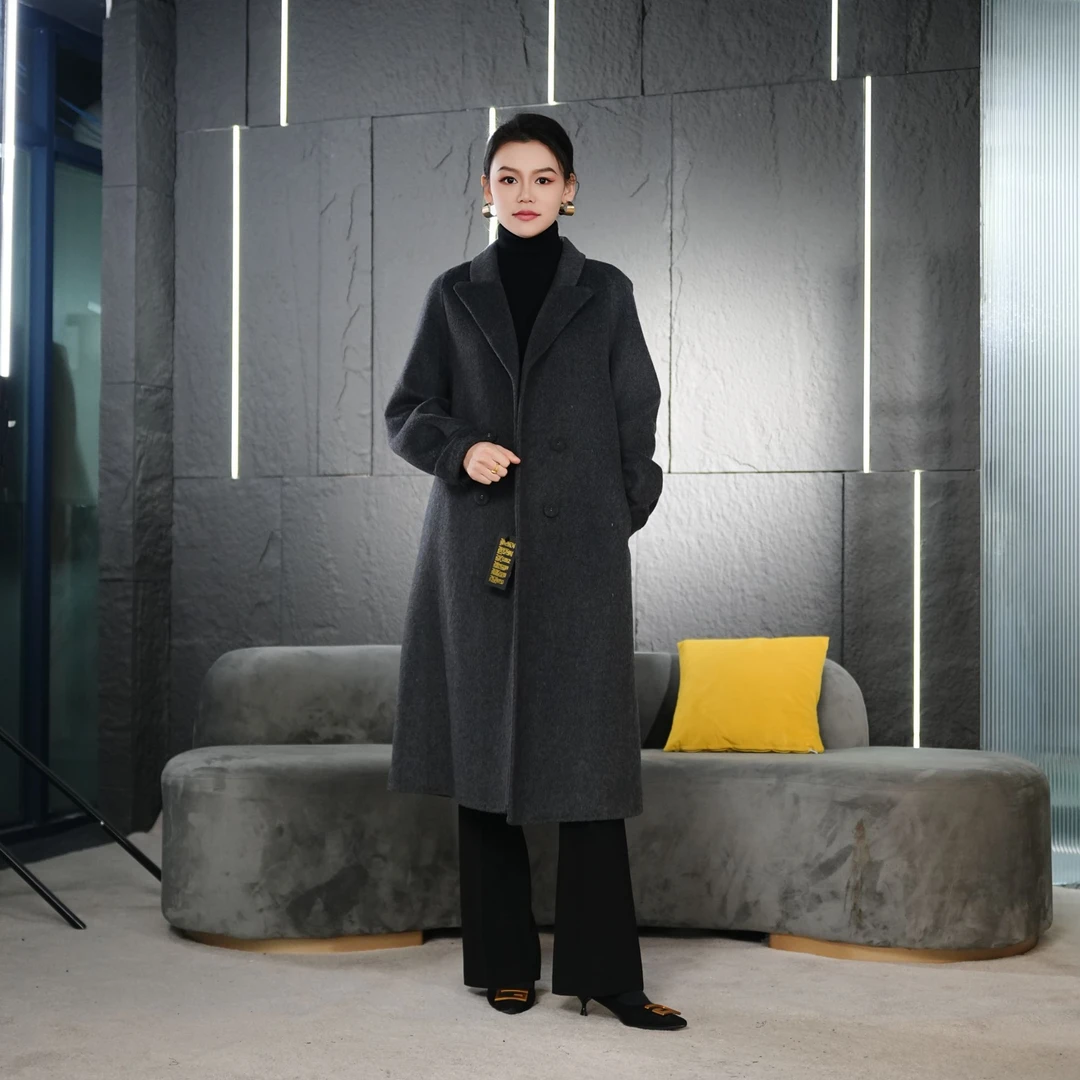 Falaibang/法莱邦Q031深灰色羊毛大衣