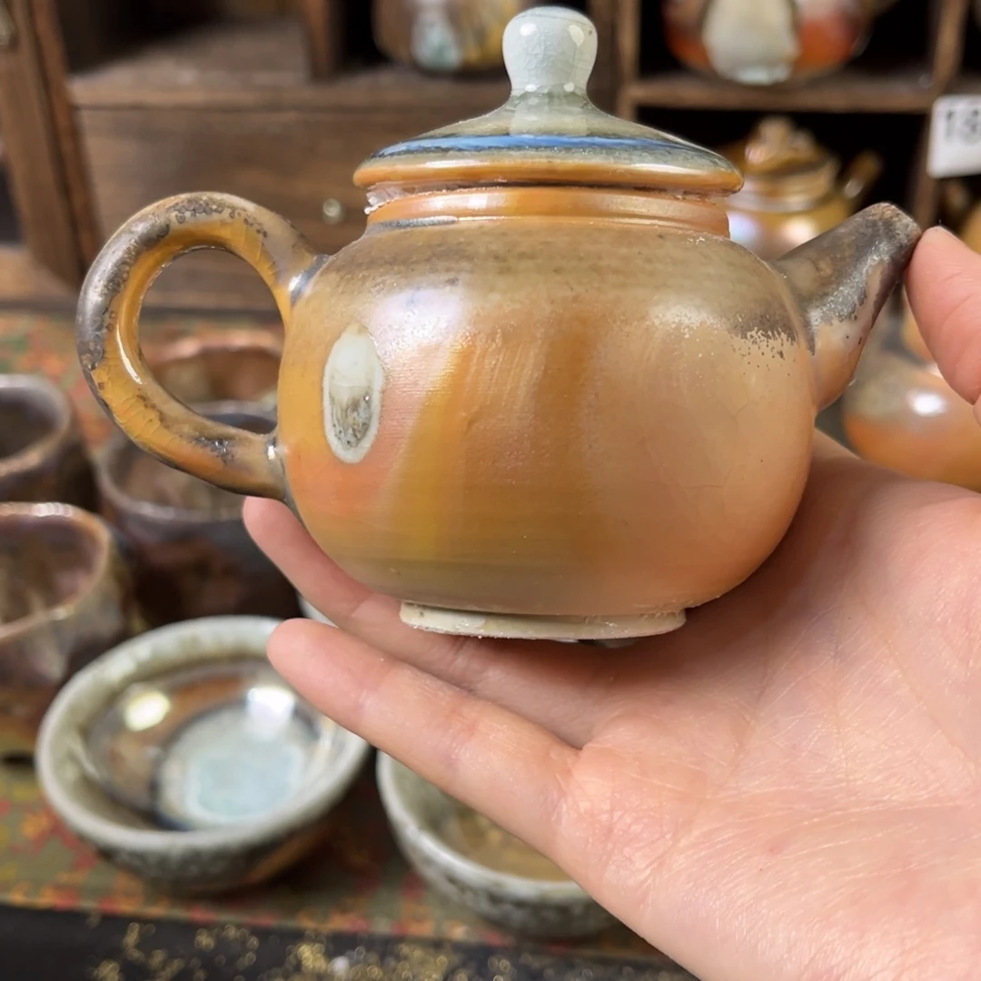 杯柴烧茶器中白泥