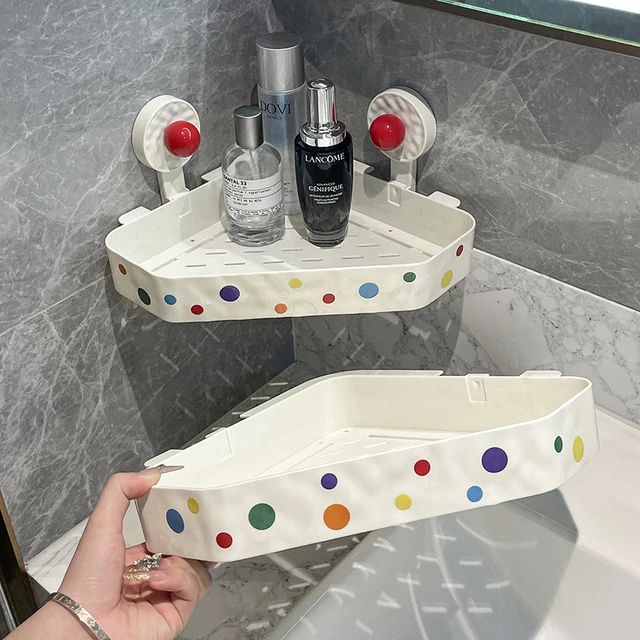 卫生间吸盘置物架免打孔厕所收纳架浴室洗漱台墙上壁挂式三角挂架