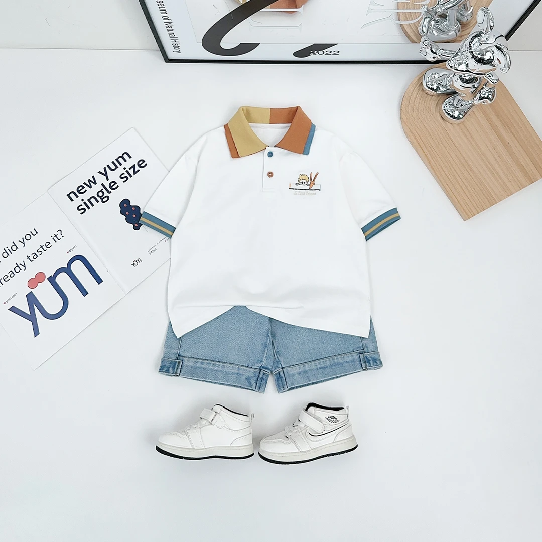 儿童夏装短袖POLO衫男童夏T恤薄款2025新款 DMC7751 悠悠童话童装