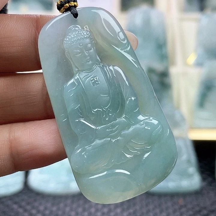 颈饰未镶嵌翡翠天然翡翠A货大日如来