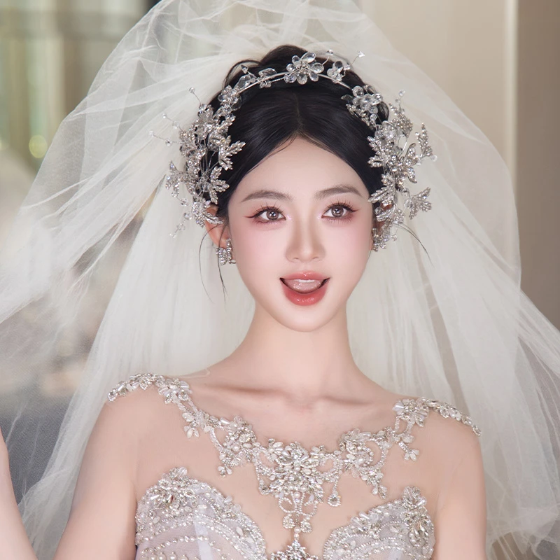 合金锆石婚庆饰品 新款新娘氛围感婚纱礼服婚礼时尚发饰品MT2598