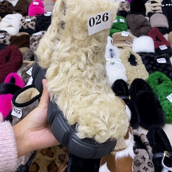 套趾羊卷毛短靴下单备注尺码