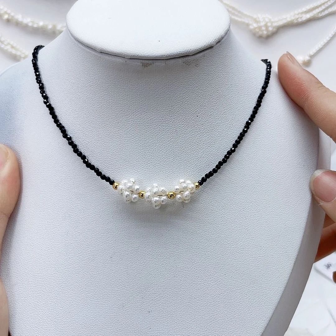 颈饰银S925镶嵌淡水珍珠