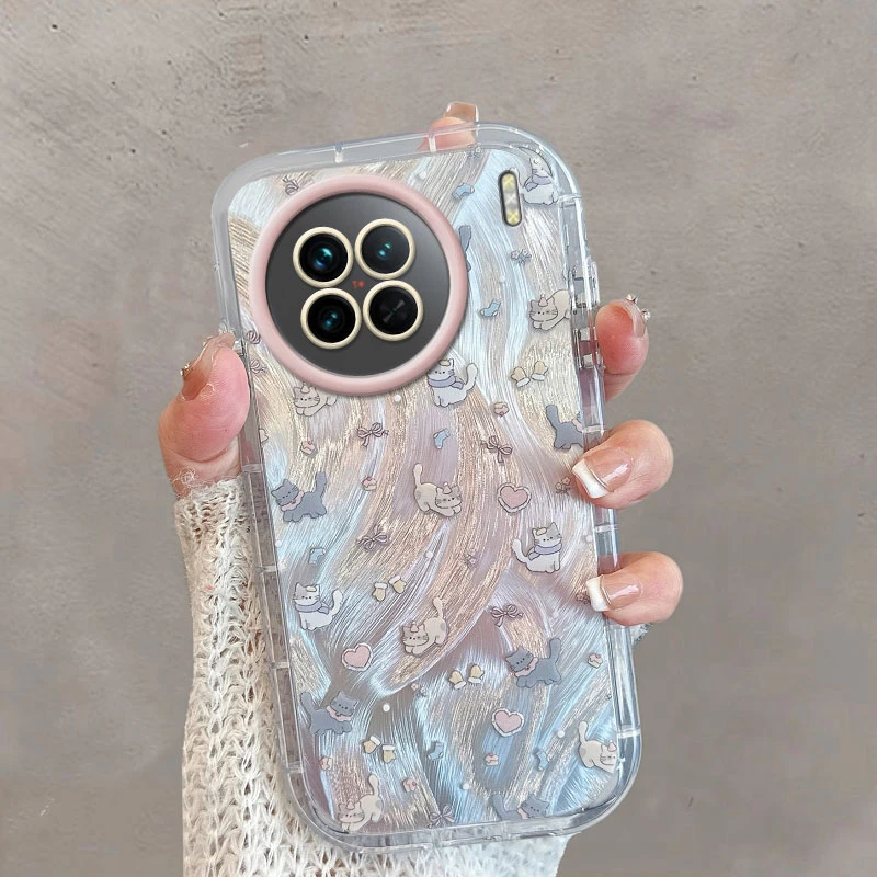 适用vivox90手机壳x90s新款女x90pro可爱猫咪全包防摔卡通创意