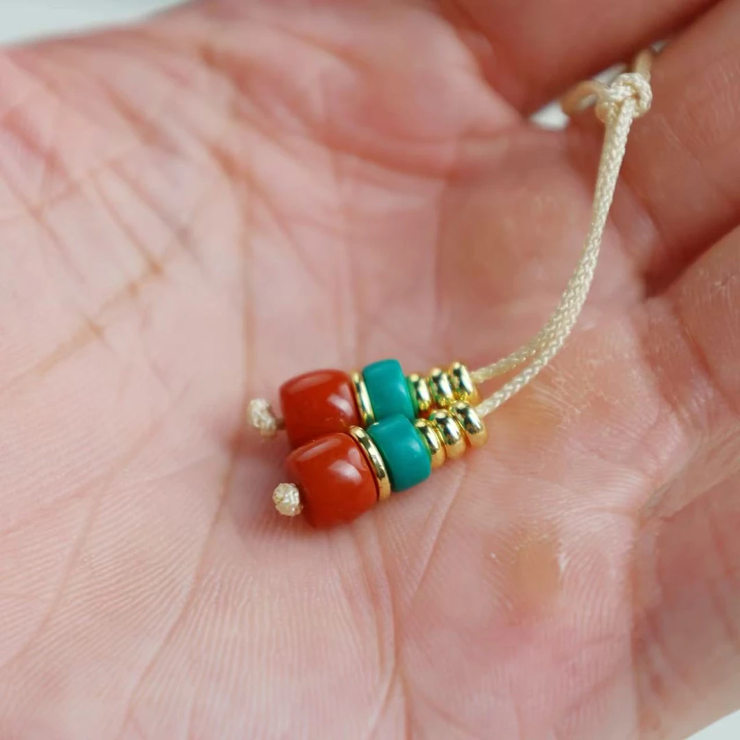 红绿灯弟子珠 原矿南红 5.5mm-7mm