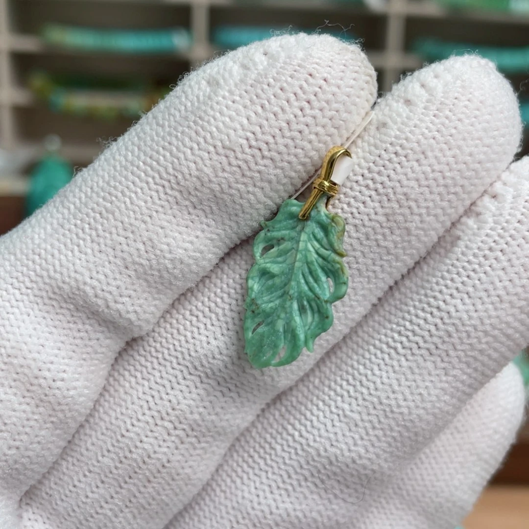 绿松石未镶嵌菜籽黄凤羽16卡12.1✖️18.8