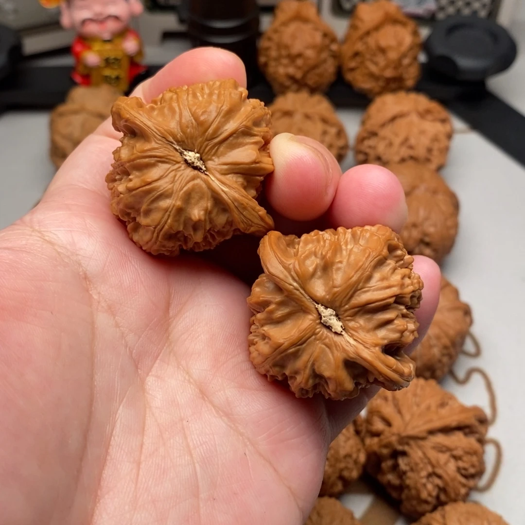 把件文玩核桃39尺三角白
