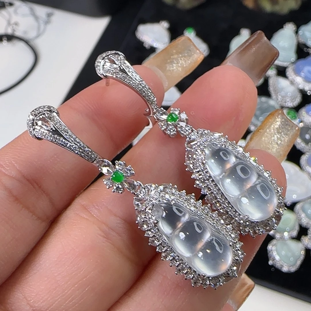 翡翠未镶嵌耳饰天然翡翠