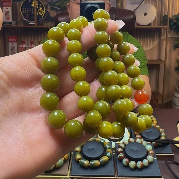 蛇纹石玉手串未镶嵌多样性随机一个