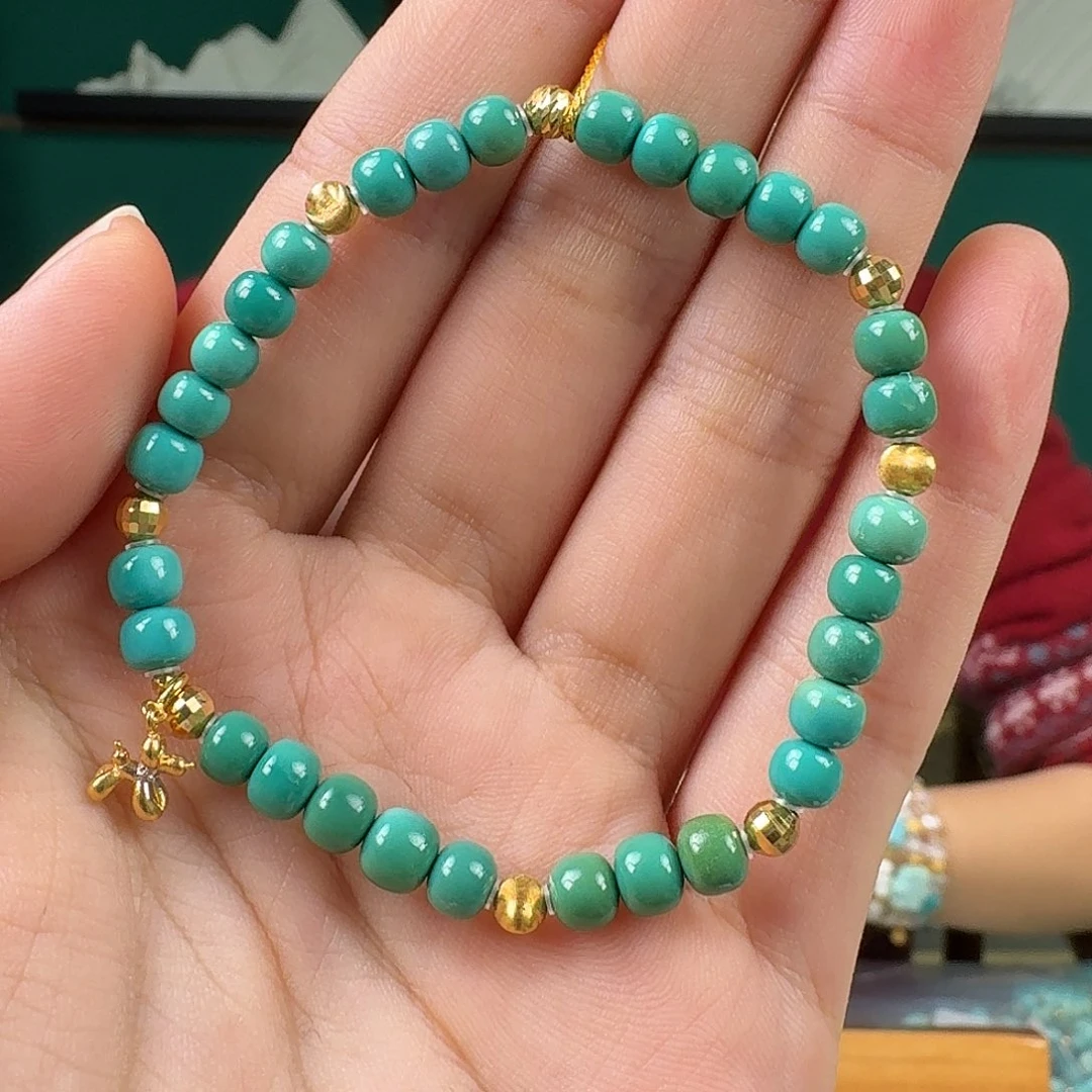 绿松石18K金镶嵌珠宝奇石