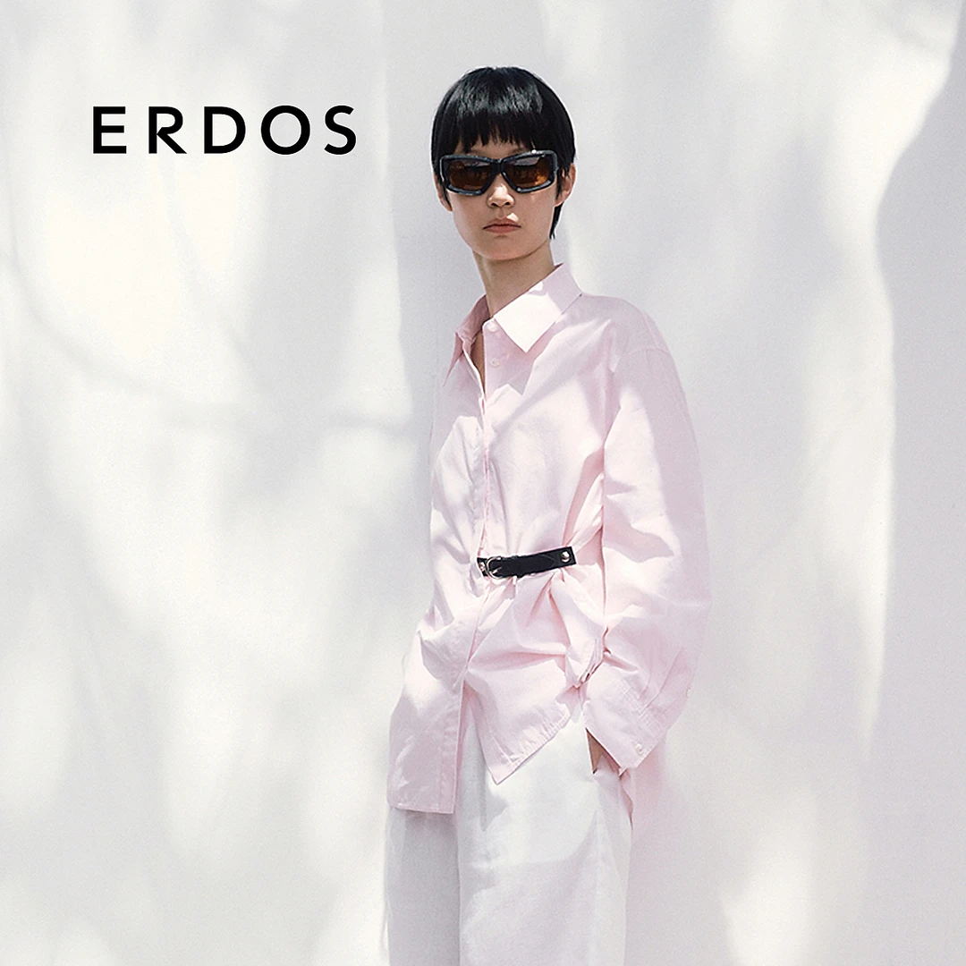 ERDOS 芭比粉可拆卸皮袢女衬衫【回到1990】25早春新品