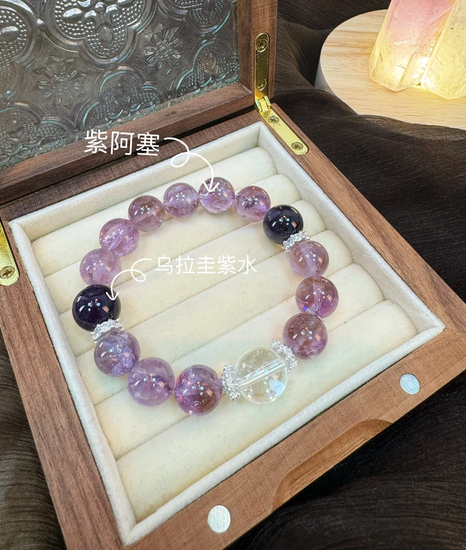 【紫阿赛】天然水晶手串原创小众设计z18