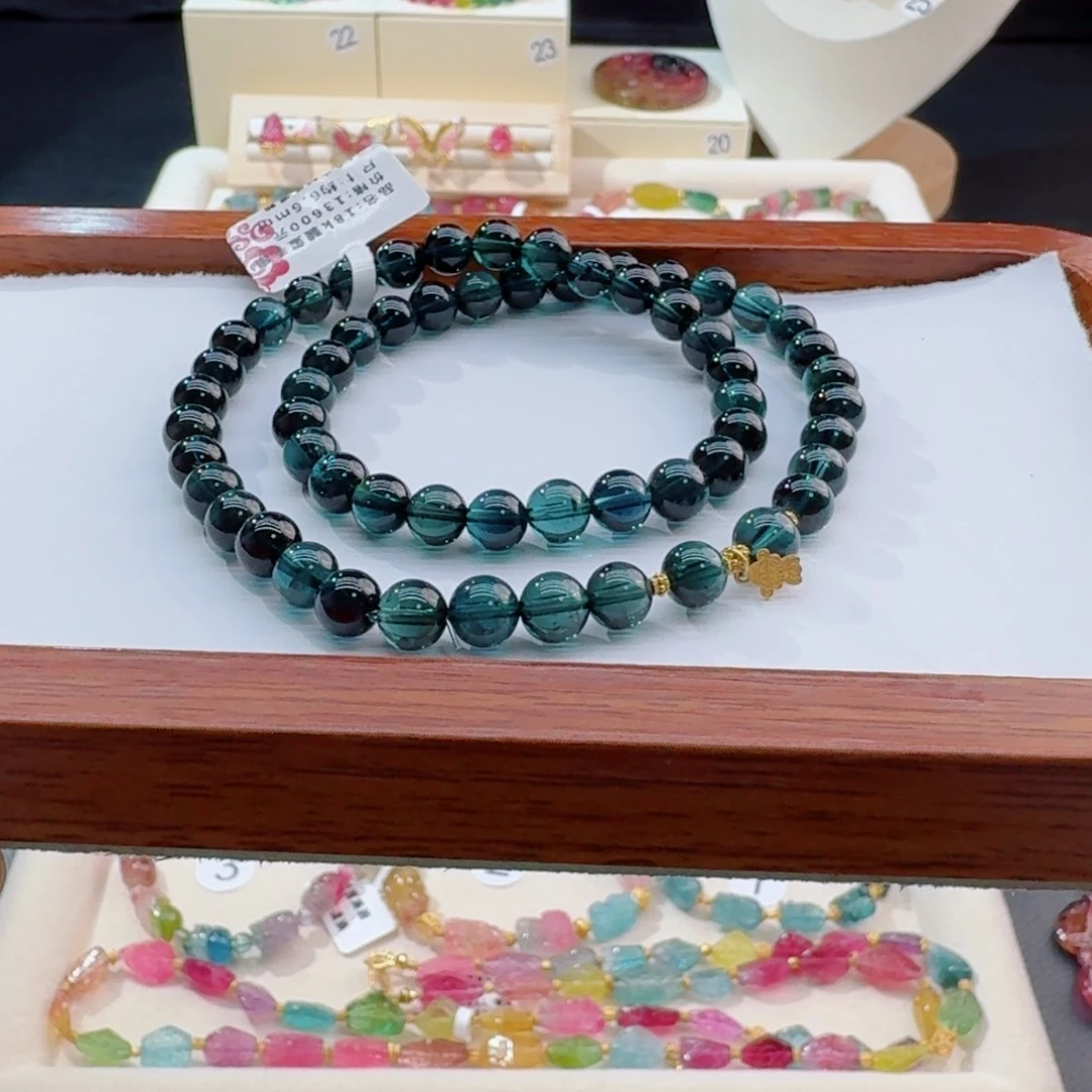18K金镶嵌碧玺手串