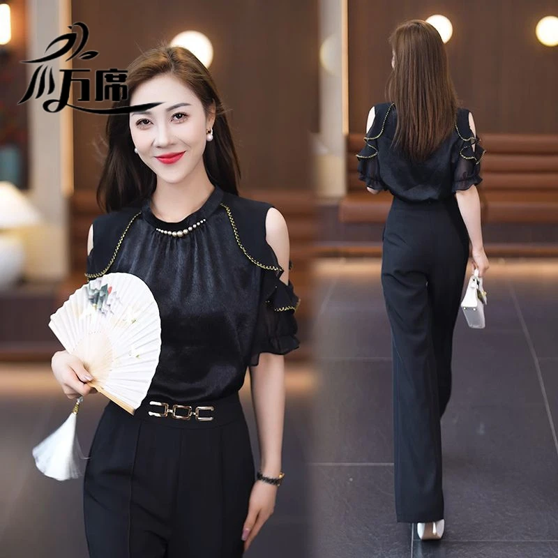 时尚气质减龄露肩短袖小衫上衣女2025年夏季新款宽松显瘦潮