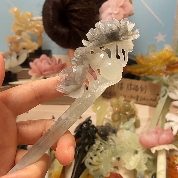 未镶嵌岫玉发簪发簪