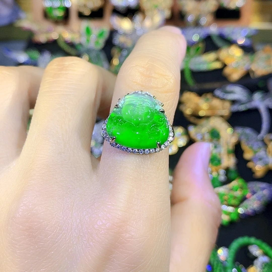 吊坠(不含链)银S925镶嵌翡翠