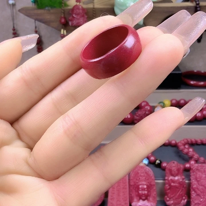 天然辰砂戒指圈口19.7