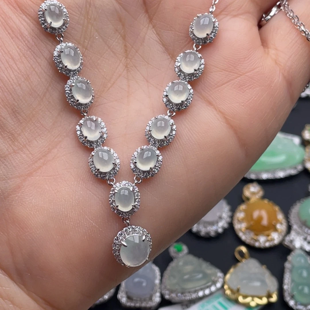 翡翠银S925镶嵌吊坠(不含链)