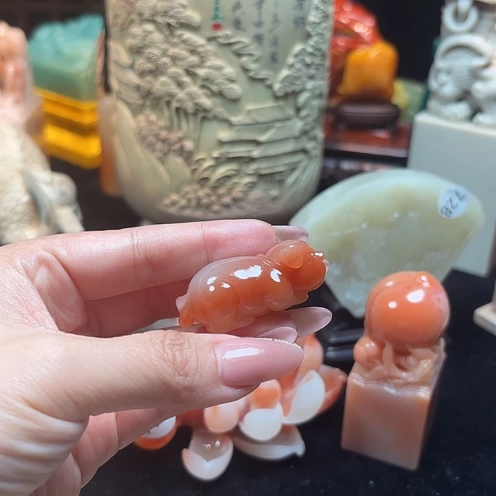 韩***汐印石昌化石寿山石印章6