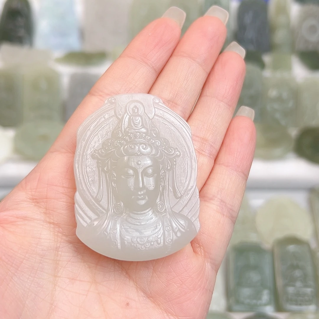 颈饰未镶嵌和田玉观音