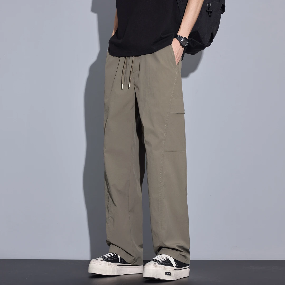Kuvine美式潮牌户外伞兵裤男士速干休闲裤2025夏季薄款直筒长裤子