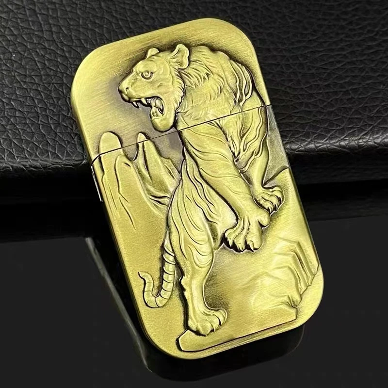 浮雕老虎煤油打火机（需自行加油）