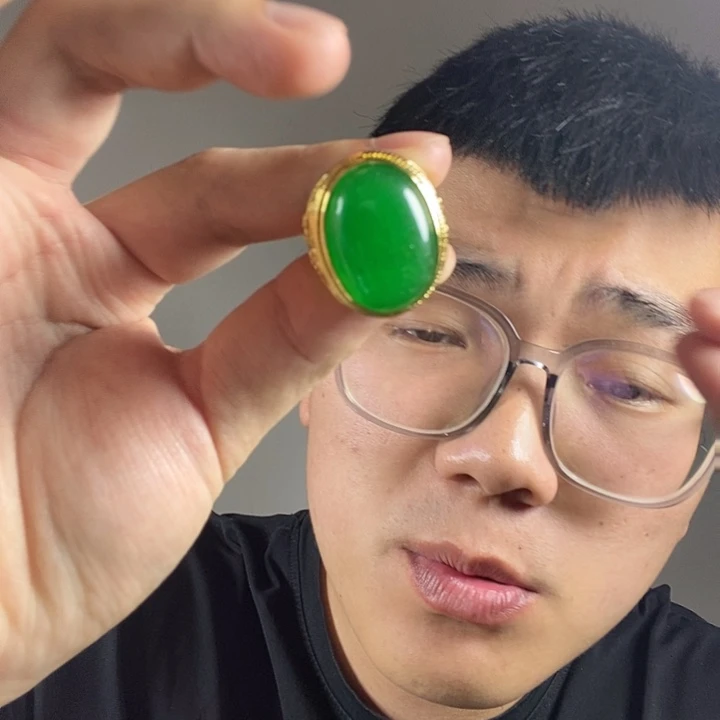 未镶嵌戒指翡翠高端时尚大鸽子蛋戒指