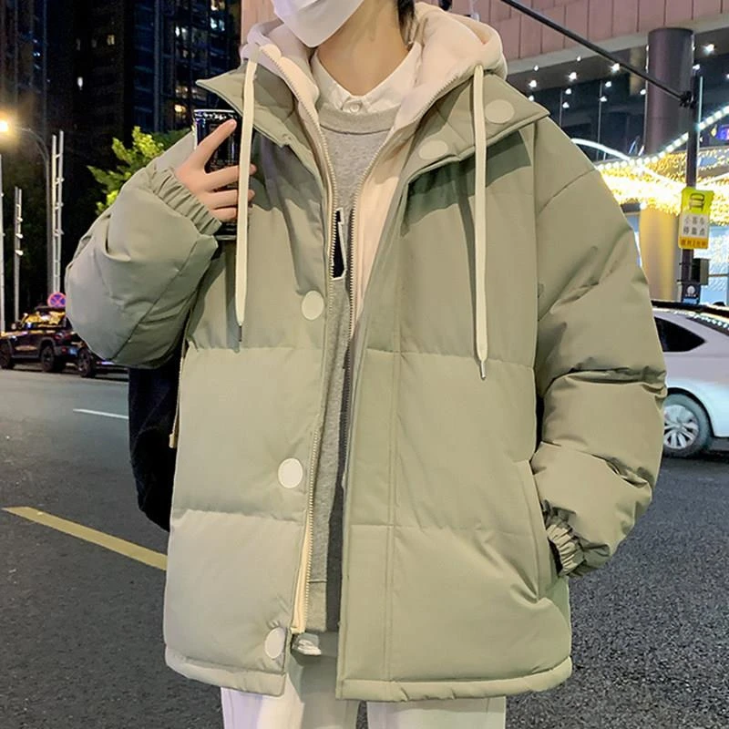 男式秋冬时尚品牌棉质外套加厚棉质夹克男式冬季青年港式棉质夹克