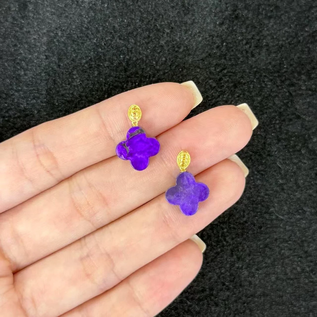 【北野珠宝】天然舒俱来四叶草吊坠-B05H-288多样性发一11x3mm