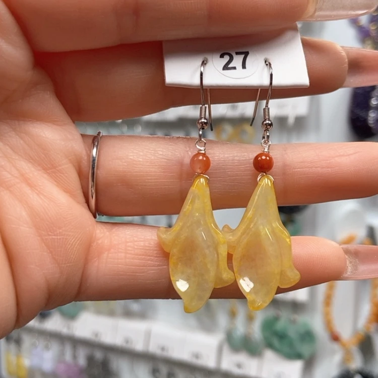 【闪购商品】翡翠耳饰银S925镶嵌优化