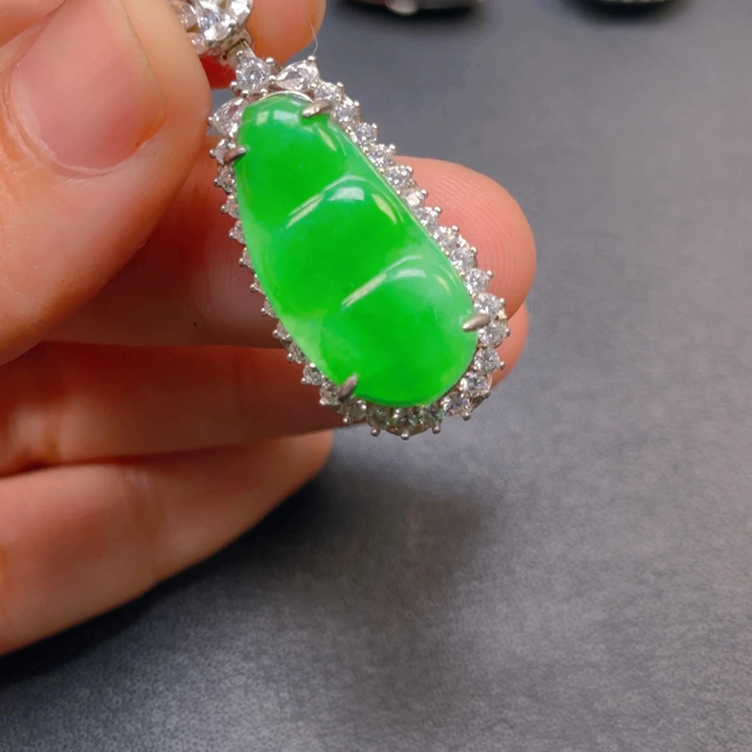 翡翠银S925镶嵌吊坠(不含链)