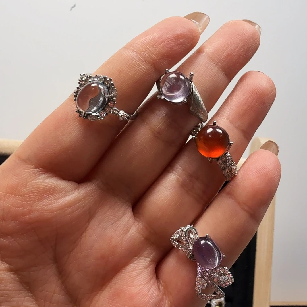 戒指托帕石银S925镶嵌