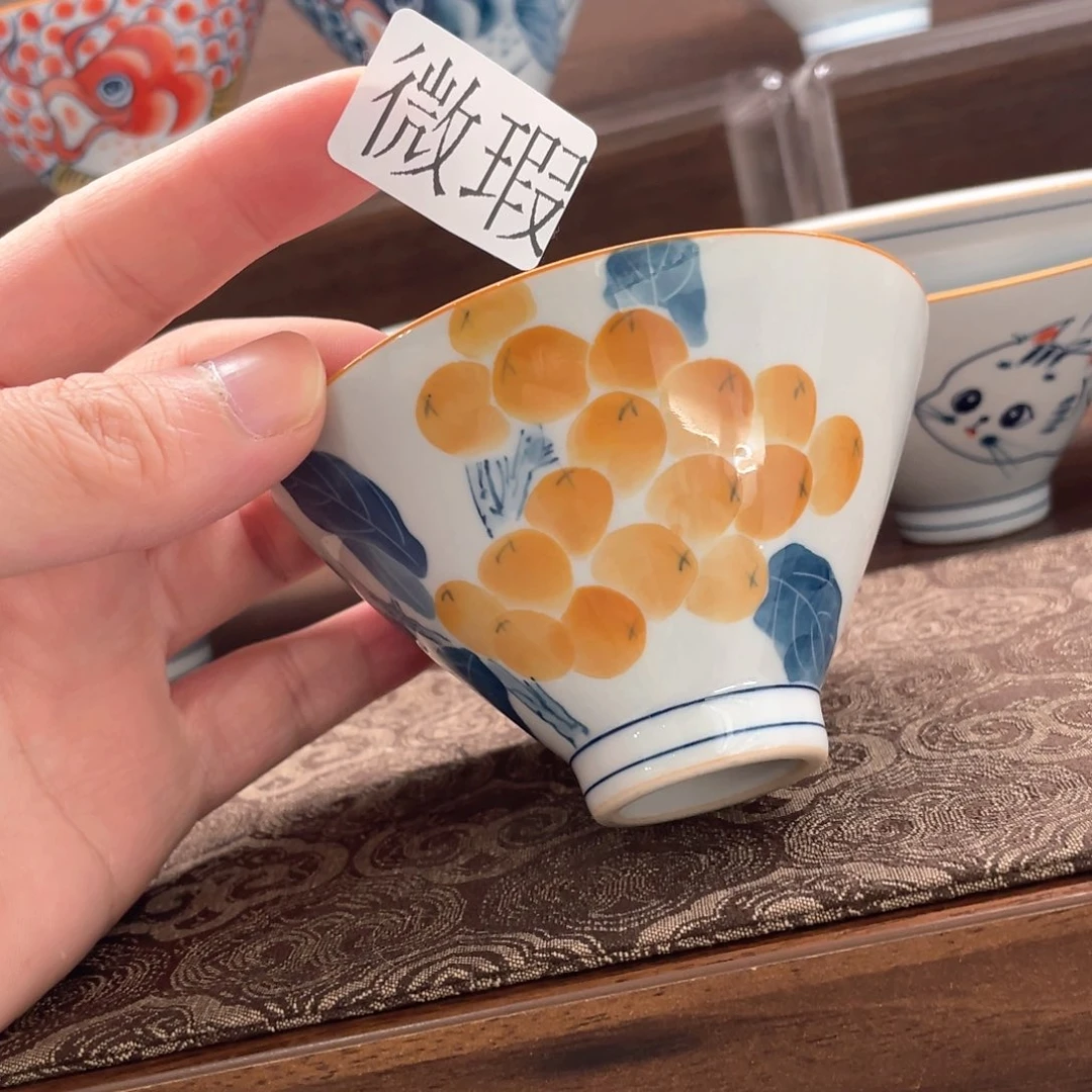 釉下手绘茶具微瑕