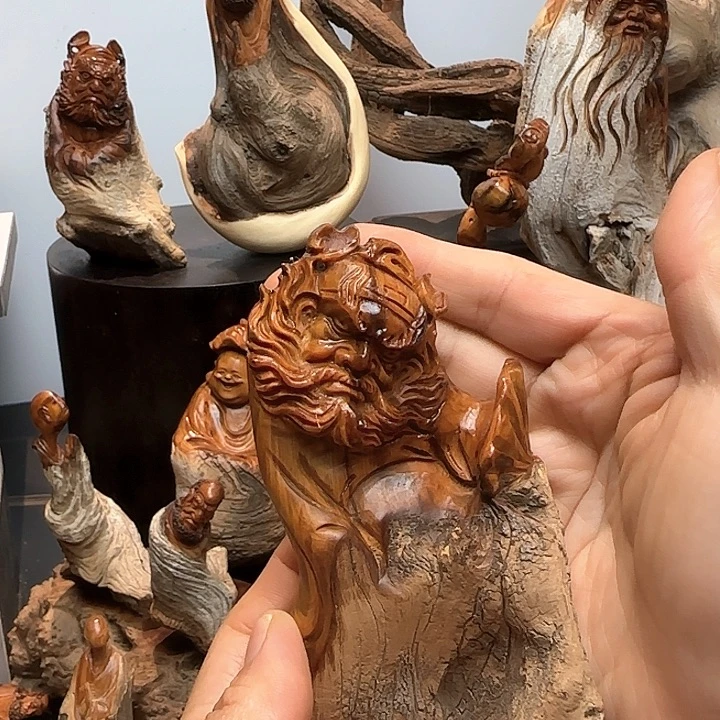 柏木把件用****8太行崖柏钟馗