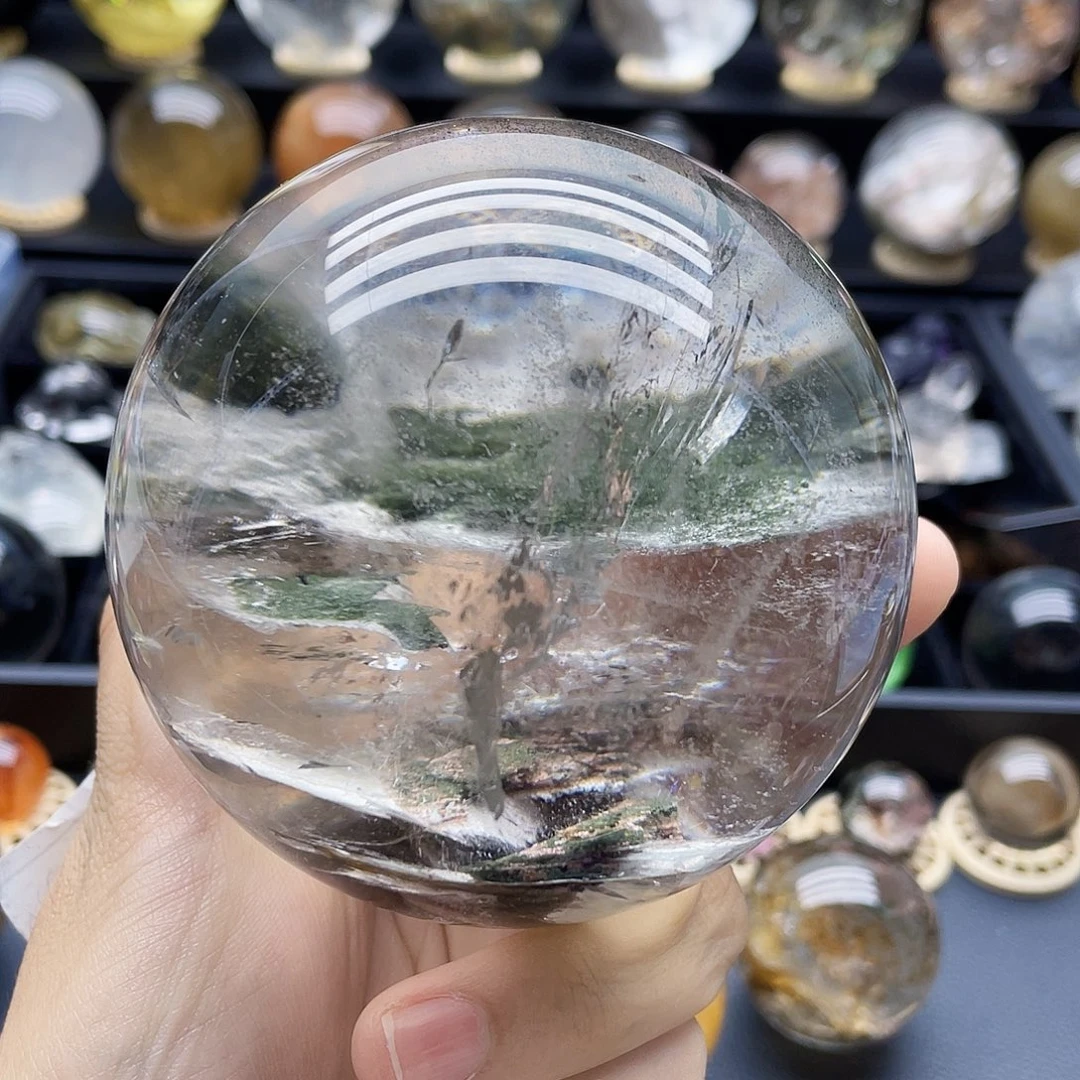 未镶嵌珠宝半成品水晶天然幽灵85.8mm
