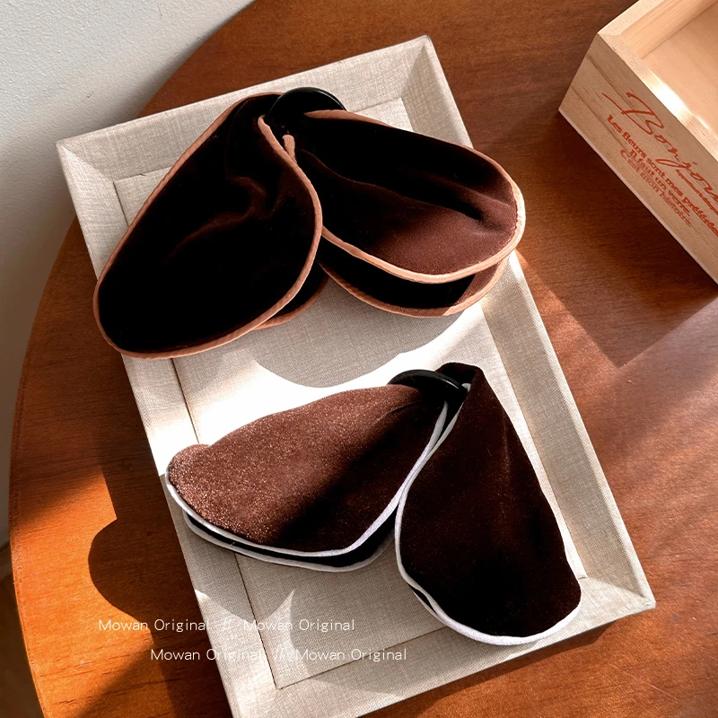 法式撞色丝绒三角发夹女2025新款高端后脑勺鲨鱼夹子头饰发卡发饰