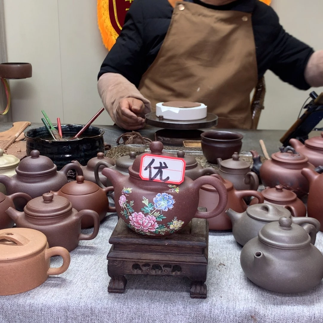 紫泥茶壶用****3掇球300c半手工制作